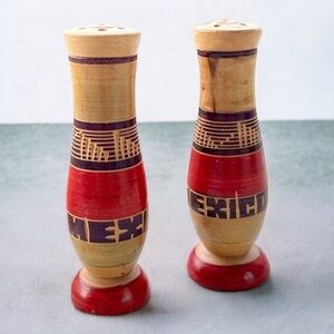 Wooden Mexico Salt and Pepper Shakers
